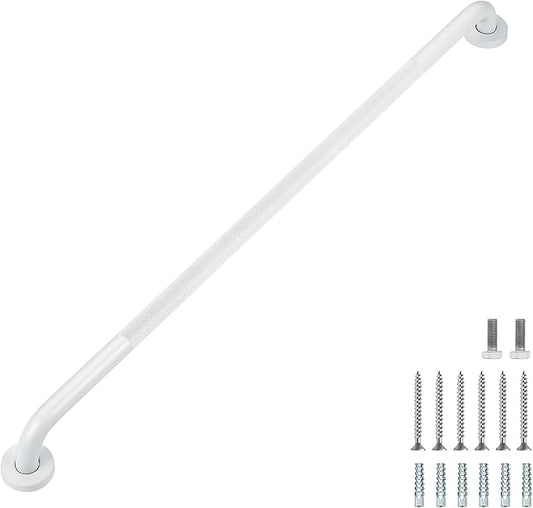 Grab Bars for Shower, 1 Pack 36-Inch Anti Slip Shower Handles for Elderly, Safety Shower Grab Bar, Stainless Steel Handicap Grab Bars for Bathroom (White 1" Diameter)
