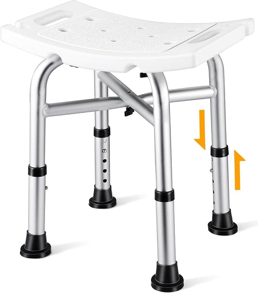 Hiqufet Shower Chair for Inside Shower(500lb), 5 Height Adjustable Shower Stool, Shower Seats for Adults, 3-Minute Quick Assembly, Heavy Duty Shower Bench for Inside Shower to Sit on