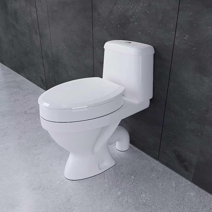 CYRRET 3 Inch Elevated Toilet Seat Riser, Raised Toilet Seat Enlongated Bowl (18.5") for Elderly and Seniors, Durable Plastic, Slow Close, Safety Bathroom Assist Device, Easy Installation, White