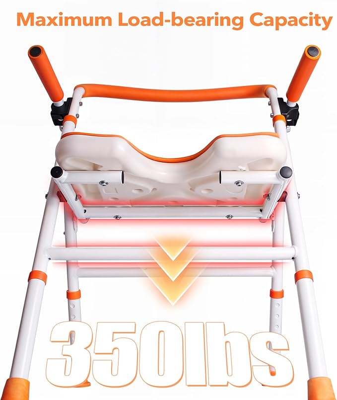 Foldable Shower Chair, Folding Bath Shower Seat for Inside Shower, Minimalist Shower Chair with Arms and Back Height Adjustable, Portable Safety Bath Chairs for Elderly, Seniors, Disabled
