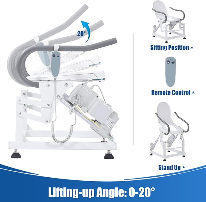 Lift Toilet Seat for Elderly with Padded Arms, Dual Motors Electric Sit to Stand Lift for Elderly and Disabled, Toilet Seat Lift Supports Up to 440lbs