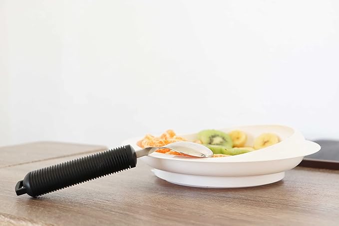 KMINA Bilateral Adaptive Spoons for Disabled Adults (Adjustable Angle), Swivel, Bendable, Medical, Curved for Arthritic Hands and Parkinsons