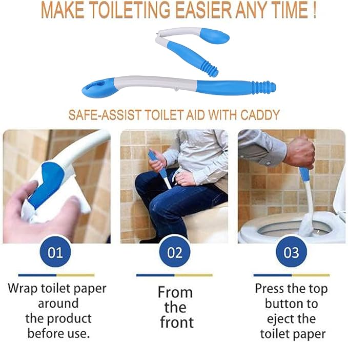 Toilet Aids for Wiping, Foldable Reach Comfort Wiper Reach Comfort Tissue Grip Wiper Butt Wiper Self Wipe Assist Toilet Aids Wand for Limited Mobility