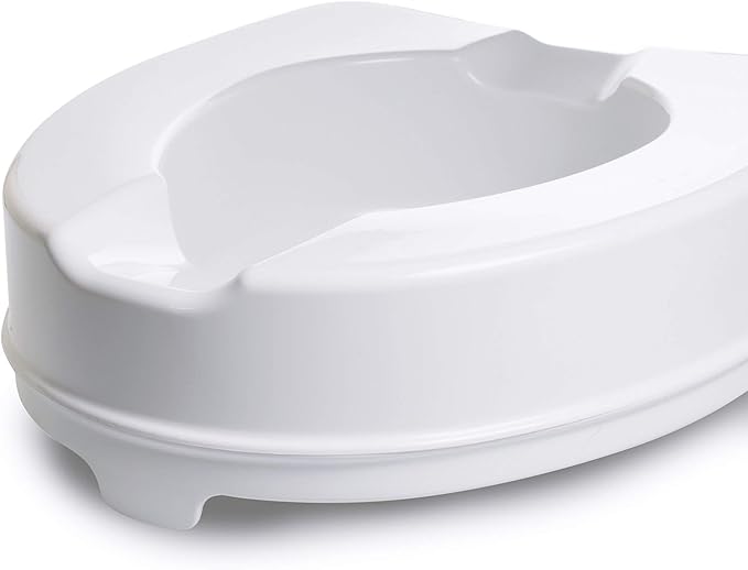 McKesson Raised Toilet Seat with Dual Locks, Fits Most Standard Toilets, 4 in H, 400 lbs Weight Capacity, 1 Count