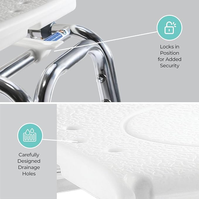 Tub Transfer Bench Sliding Shower Bench for Bathtub Shower Chair for Inside Shower Shower Chair for Elderly and Disabled Adjustable Height Shower Bench Holds Weight Up to 400 Lbs FSA/HSA Eligible