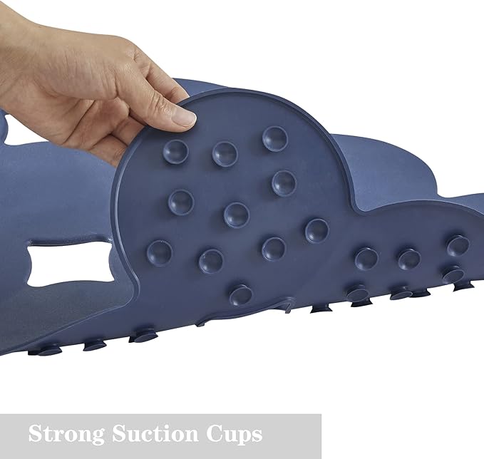 Webos Non Slip Bathtub Mat Shower Mat Bath Mat Tub Mats with Strong Suction Cups Soft Natural Rubber Bath Mat for Inside The tub (Ivy-Blue, 28x16 inch)