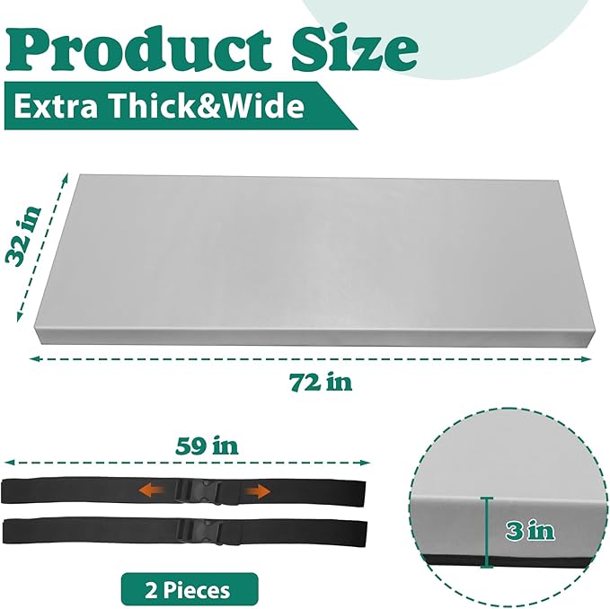 3 Inch Thick Yoga Mat 72 * 32 * 3 inch Extra Thick Exercise Mats Non-Slip Workout Mat for Pilates, Fitness, Gym, Stretching