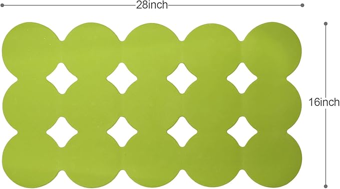 Webos Patented Non Slip Bathtub Mat Shower Mat Bath Mat Tub Mats with Strong Suction Cups Soft Natural Rubber Bath Mat for Inside The tub (Circle-Green, 28x16 inch)