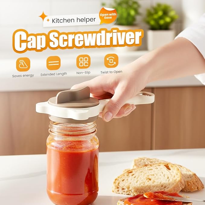 3Pcs Adjustable Stainless Steel Jar Opener, 2026 New 4-in-1 Jar Opener, Stainless Steel Lid Remover for Seniors & Arthritis Sufferers, Fits Kitchen Jars, Bottles & Cans (3)