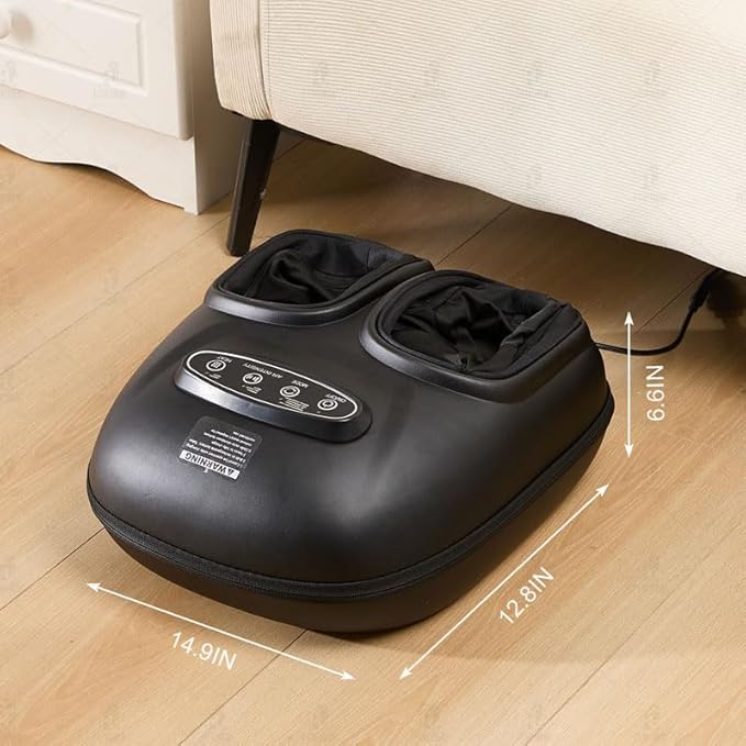 LINGTENG Foot Massager, Heated Foot Massager, Foot Massage with 3 Modes, 3 Intensity Levels, 15-Min Timer, Birthday Gifts for Women Men, Mothers Day Gifts, Size up to 13"