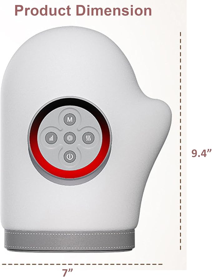 Hand Massager with Heat and Compression, Cordless Hand Massager for Arthritis and Carpal Tunnel, Finger and Palm Massage Machine for Pain Relief, 5 Massage Modes, 3 Heat Levels, Gift for Women Mom
