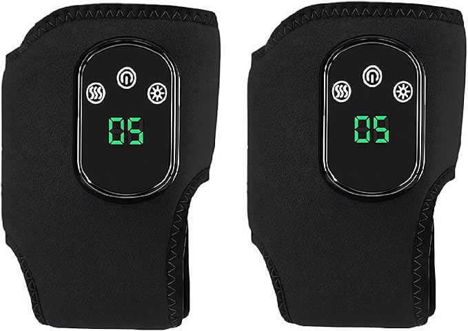 3 in 1 Foot Massager for Neuropathy, Ankle Massager for Pain Relief, Cordless Ankle Massage Machine with 5 Heat and 3 Vibration Modes for Achilles Tendinitis and Plantar Fasciitis (Black-2pcs)