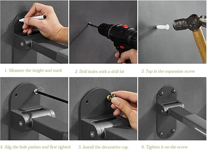 Toilet Grab Bars,Flip up Grab Bars for Bathroom,Folding Grab Bar,Safety Rail Wall Mounted,Non Slip Waterproof Handicap Bars.for Elderly Disabled and Pregnant (White,with Indicators)