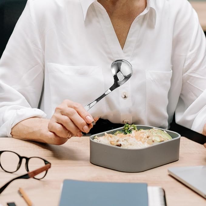 Zerodeko Adaptive Utensil for Elderly Ergonomic Right Handed Spoon for Mobility Deep Head Design for Handling for Disabled Patients and Seniors Promotes Independence
