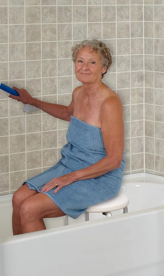 Carex Compact Shower Stool - Adjustable Height Bath Stool and Shower Seat - Aluminum Bath Seat that Supports 250lbs