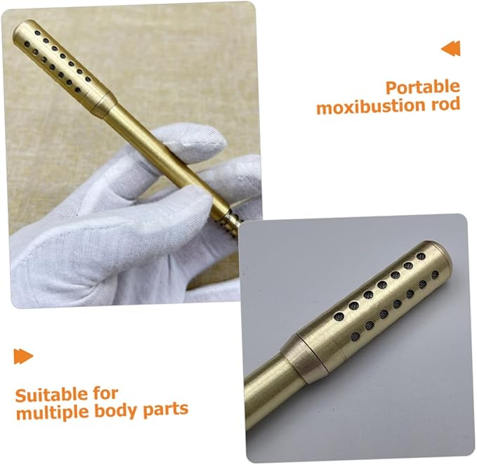 FOMIYES Handheld Moxibustion Tool for Home Use Lightweight Brass Stick Holder for Body Face and Eye Portable Heating Device for Seniors and Wellness Enthusiasts