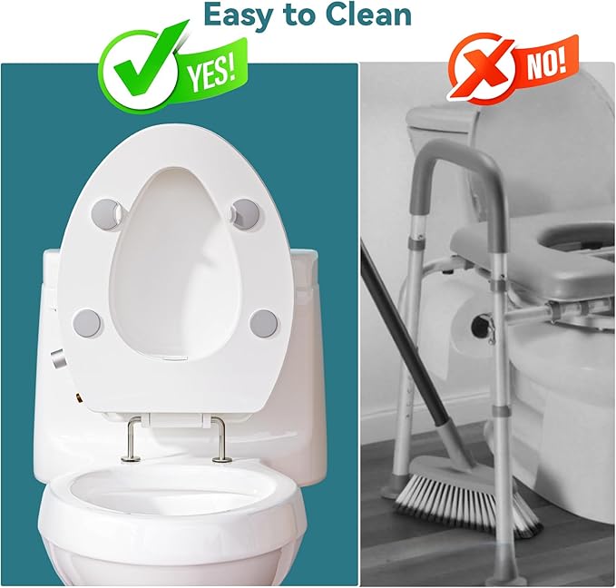 Clirass 3" Raised Toilet Seat with Bidet - Non-Electric Bidet with Dual Nozzles - Elevated Toilet Risers for Seniors & Limited Mobility - Easy Install & Clean (Elongated)