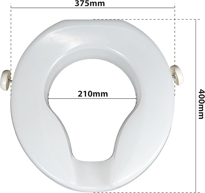 Aidapt 50mm (2") Elevation Raised Comfortable Toilet Seat Easy Fit White