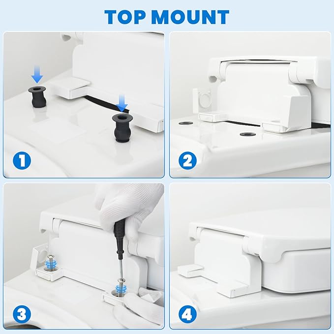 Elongated Raised Toilet Seat for Seniors, 3" Height, Heavy Duty Slow Close Elevated Toilet Seat with Never Loosen Hinges, Fits Most Elongated Toilets (White 18.5") (Raised Toilet Seat)
