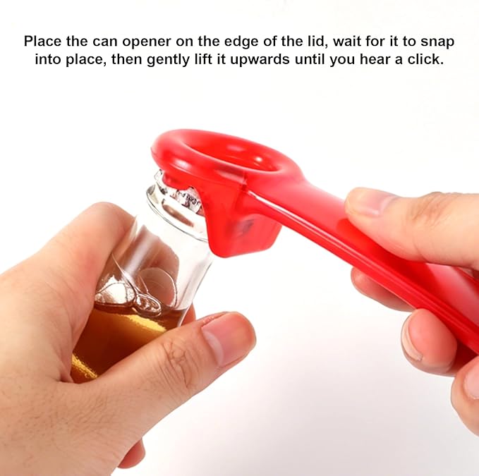 2pcs Jar Keys, Jar Opener Grippers Can Lid Opener Tool for Weak Hands Seniors Elderly (Orange, Red)