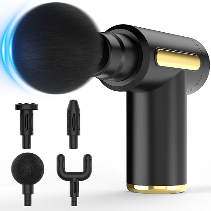 Brantefa Massage Gun, Small Travel Tool, Massage Gun Deep Tissue,Percussion Handheld Portable Muscle Massager Tool for Full Body Pain Relief, Ideal Gifts for Men, Women(Black)