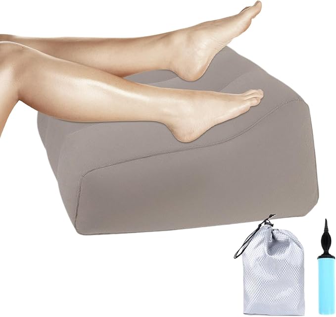 Inflatable Feet Rest - Portable Leg Elevating Cushion, Soft Support Pillow, Ergonomic Alignment Aid, Lightweight PVC Material | Relief Device for Seniors Adults Pregnancy and Post surgerys Recovery