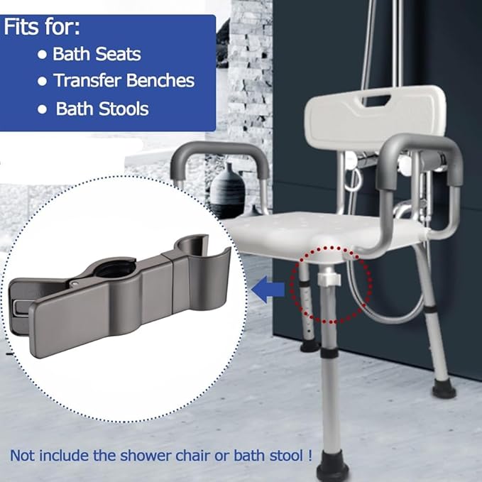 Elderly Bath Chair Hand Shower Holder - Transfer Bench Stool Shower Attachment for Disabled Injured, 1 Pcs, Not Include Bath Stool
