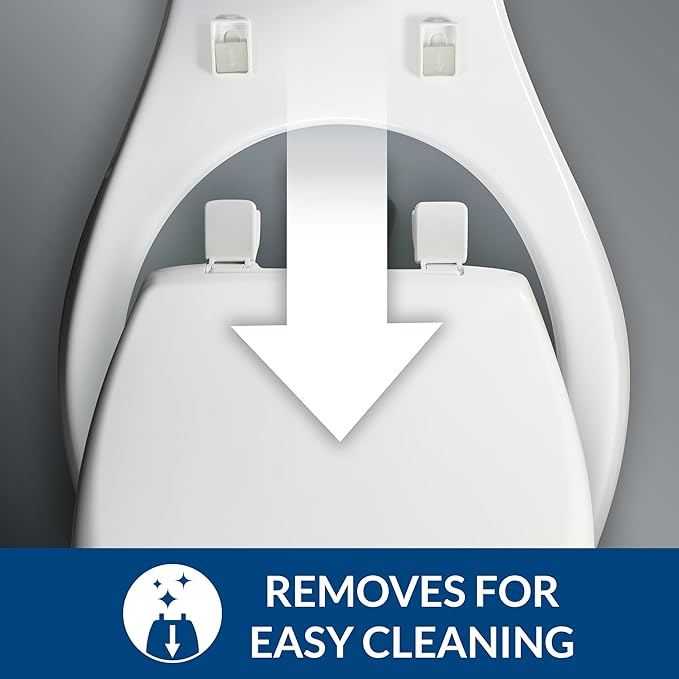 CHURCH 540EC 006 Toilet Seat with Easy Clean & Change Hinge, ROUND, Durable Enameled Wood, Bone (Pack of 2)