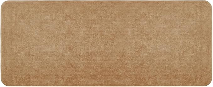 TYUU Bathroom Mat Quick Dry, Bathroom Rugs Non Slip Washable Thin Absorbent Bath Mat Fits Under Door Bathroom Floor Mat Perfect for Bath, Shower, or Sink 24"x60" Camel