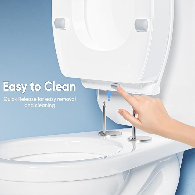 SAMODRA Raised Toilet Seat Riser Round, White, 3 Inch High Elevated Toilet Seat for Seniors, Soft Close, Easy Install & Clean (Round)
