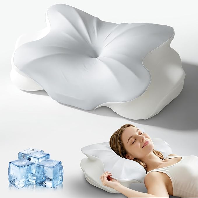 Cervical Pillow for Neck Pain Relief: Ergonomic Orthopedic Memory Foam Pillow for Adults Seniors - Dual Heights for Back Narrow Shoulder Side Sleepers with Cooling Breathable Washable Cover