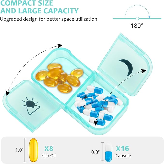 Pill Organizer 2 Times a Day - CHIPNEW Food Grade Medicine Organizer -7 Day Large Detachable Travel Pill Box-Pill Container, Holder for Supplements, Vitamins, and Medications(Transparent)