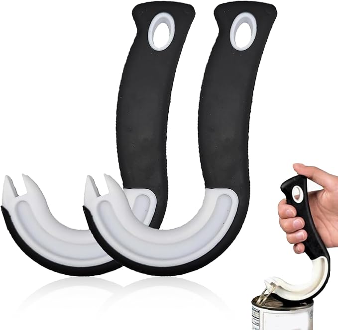 NIIIYTYB 2 Pack Easy Open Ring Pull Can Opener Pop Top Tab Puller Simple Tool for Soda Tabs Lid Lifter Tin Can Ideal for Protecting Nails and Folks with Joint Pain or Arthritis