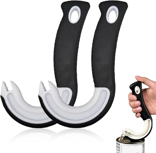 NIIIYTYB 2 Pack Easy Open Ring Pull Can Opener Pop Top Tab Puller Simple Tool for Soda Tabs Lid Lifter Tin Can Ideal for Protecting Nails and Folks with Joint Pain or Arthritis