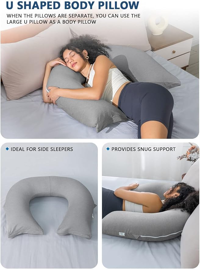 INSEN Reading Pillow, Back Pillow for Sitting in Bed and Couch, Gaming Pillow for Adults, Sit Up Support for Bed, Cooling Tencel, Grey