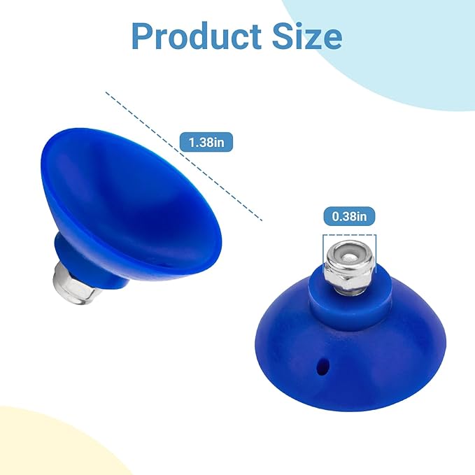 Reacher Replacement Gripper Cups Compatible with Arcmate EZ Grabber Reacher Tool, Food-Grade Indoor Telescopic Grabber Accessories Repair Parts, Heat-Resistant Silicone Cups with Locking Nuts, Blue