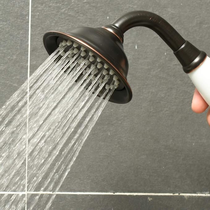 ENGA Vintage Hand-held Shower Rain Sprayer Telephone Shaped Ceramic Shower Head with 59 Inch Hose for Bathroom (Oil Rubbed Bronze)