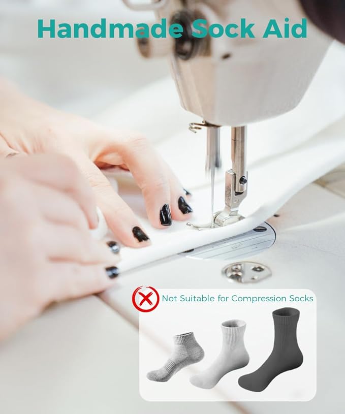Sock Aids for Putting On Socks with Shoe Horn and Button Hook, Easy On Off Helper for Seniors and Disabled, No Bending Required (Basic)