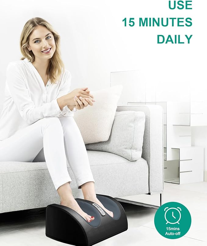 LINGTENG Shiatsu Foot Massager with Heat, FSA Eligible HSA Foot Massager for Foot Massage and Calf Massage, Foot and Calf Massager with Roller, Gifts for Mom & Dad, Fathers & Mothers Day Gifts