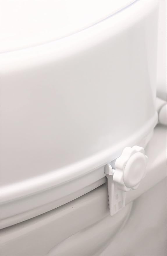 PEPE Mobility Raised Toilet Seat with Lid for Elderly 6" High, Fits Round and Elongated up to 15" Wide, Commode Seat with Sturdy Brackets, Medical Aid