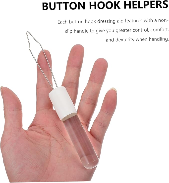Button Assist Tool Portable Dressing Aid for Seniors Comfortable to Hold Alternative Zipper Pulling Helper for Elderly and Disabled Convenient Manual Button Threading Device