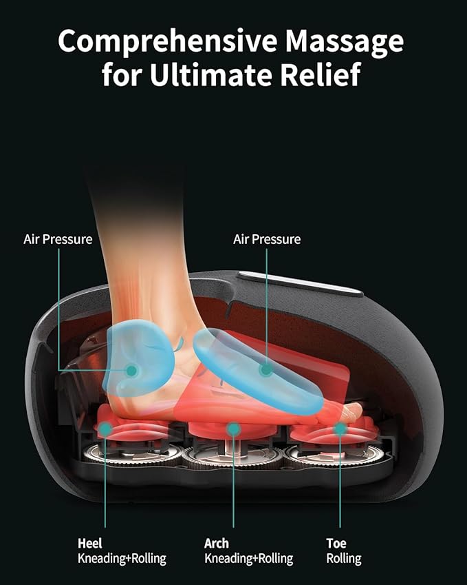 Nekteck Shiatsu Foot Massager with Heat, Foot Massager Machine for Plantar Fasciitis, Neuropathy Pain, Deep Kneading, Air Compression, Remote APP Control, Gifts for Mom Her Him, Fits Up to 13"
