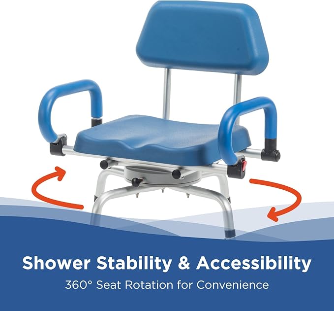 Journey SoftSecure 360 Degree Rotating Shower Chair, Padded Swivel Bathtub Seat