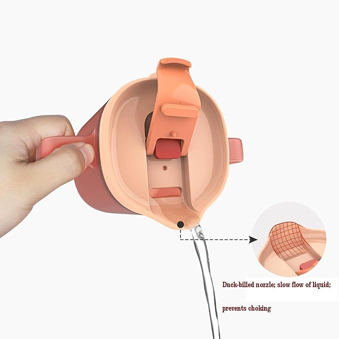 VOPHIA Senior Water Cup Sippy Cups for Elderly, Safe Silicone Spill Proof Cups with 2 Handles Straw and Lid for Adults for Hospital Patients, Elderly, Pregnant, and Disabled (Blue-1 Pack)