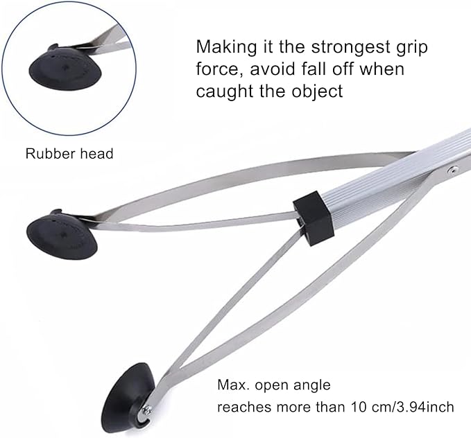 Foldable Reacher Grabber, 32 INCH Aluminium Alloy Long Arm Folding Helping Hand Trash Litter Picker Suction Cup Grabber Reach Pick-Up Tool Mobility Grip Hand Aid (1#)