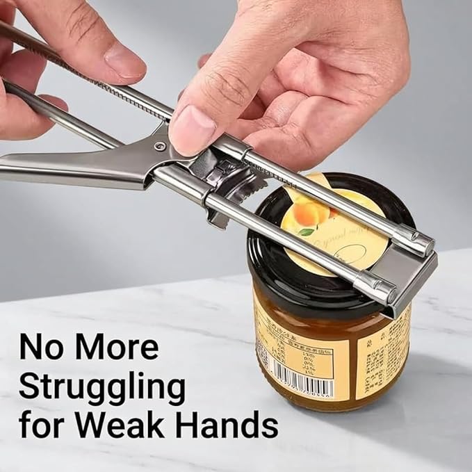 2-Pack Jar Opener for Seniors with Arthritis, Adjustable Stainless Steel Lid Gripper Tool for Weak Hands, Non-Slip Bottle Opener Fits 1-3 Inch Lids (Not for Large Mason Jars)