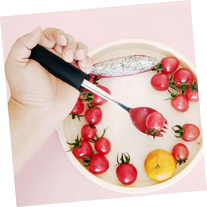FOMIYES Adaptive Spork for Seniors Portable Anti-Slip Eating Utensil for Elderly Disabled Lightweight Design for Easy Grasp for Hand Reduced Grip Strength