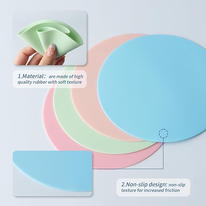 4PCS Jar Gripper Pads - Rubber Husband Jar Opener, Kitchen Grips for Elderly Senior with Arthritis, 4 Colors