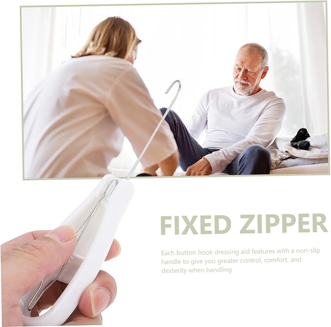 Zipper Puller Button Hook Button Tool Snap Fastener Tool Helper Zipper Dressing Aid Pulling Hook Foldable Clasp Fixed Buckle