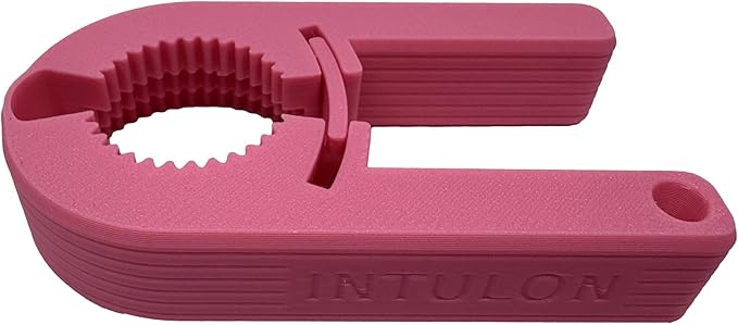 Intulon V7 Water Bottle Opener for Seniors Ergonomic Design Weak Hands Arthritis Friendly Twist Cap Remover Kitchen Gadget Handy Lightweight Utensil (Pink)